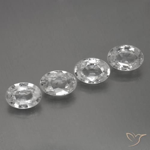 4.30ctw Naturale Bianco Zircone, Ovale, VVS-VS