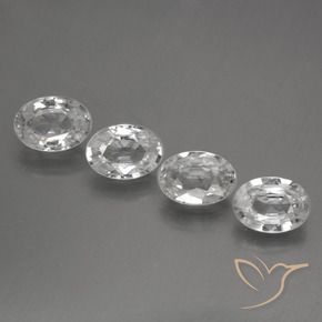Gemme di Zircone Bianco naturale da 4.30 ct, Ovale, VVS-VS