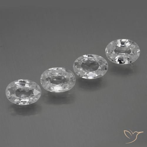 4.34ctw Naturale Bianco trasparente Zircone, Ovale, VVS-VS