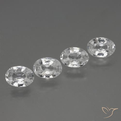 4.11ctw Naturale Bianco Zircone, Ovale, VVS-VS