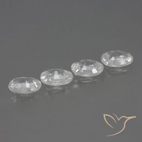 Gemme di Zircone Bianco naturale da 4.11 ct, Ovale, VVS-VS