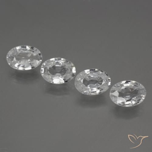 4.23ctw Naturale Bianco trasparente Zircone, Ovale, VVS-VS