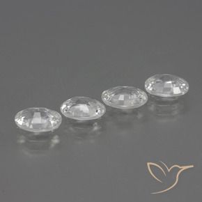Gemme di Zircone Bianco naturale da 4.10 ct, Ovale, VVS