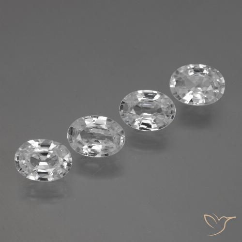 4.30ctw Naturale Bianco Zircone, Ovale, VVS-VS