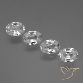 Gemme di Zircone Bianco naturale da 4.30 ct, Ovale, VVS-VS