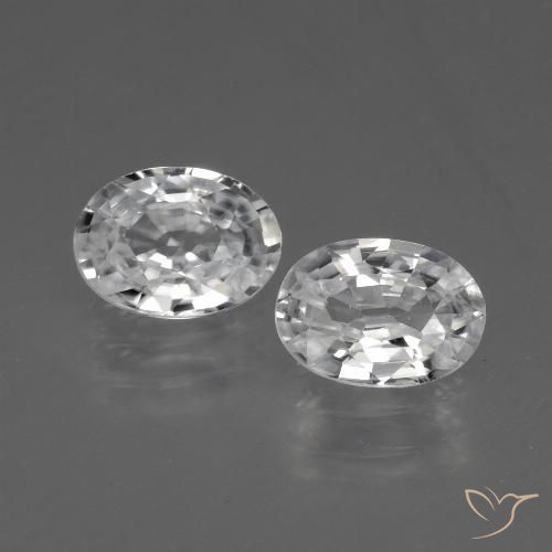 2.21ctw Naturale Bianco Zircone, Ovale, VVS-VS