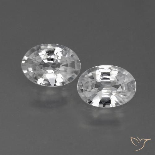 2.11ctw Naturale Bianco Zircone, Ovale, VVS