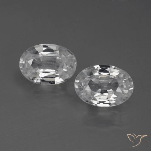 2.34ctw Naturale Bianco Zircone, Ovale, VVS