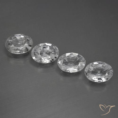 4.00ctw Naturale Bianco trasparente Zircone, Ovale, VVS