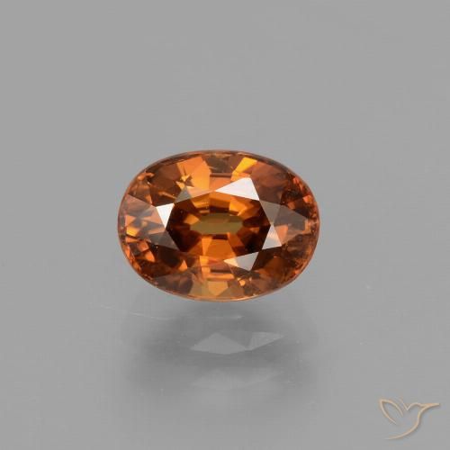 2.47ct Naturale Arancio medio-scuro Zircone, Ovale, VS