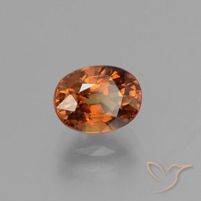Zircone Arancio medio-scuro naturale da 2.47 ct, Ovale, VS