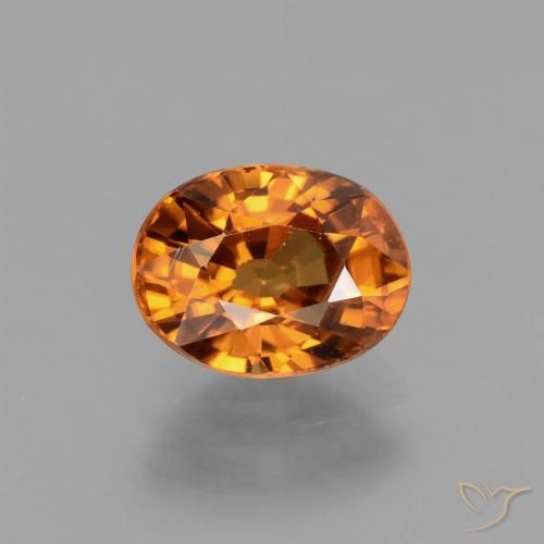 2.30ct Naturale Albicocca Arancia Zircone, Ovale, VS
