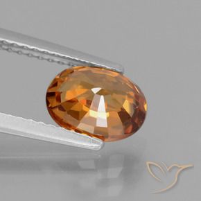 Zircone Albicocca Arancia naturale da 2.30 ct, Ovale, VS