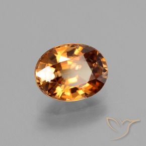 Zircone Arancio medio-scuro naturale da 2.14 ct, Ovale, VVS-VS