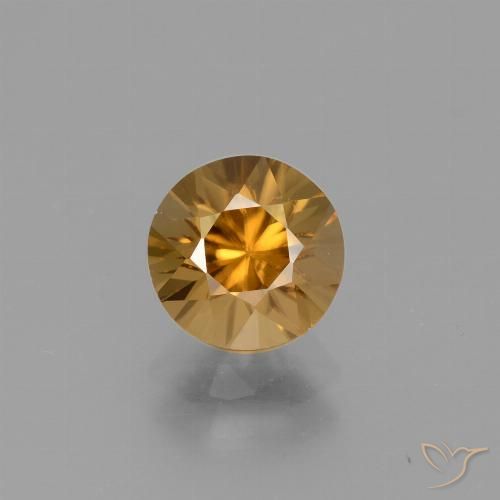 Zircone naturale dorato da 2,10 ct, taglio rotondo, VVS