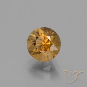 Zircone naturale dorato da 2,10 ct, taglio rotondo, VVS