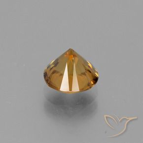 Zircone naturale dorato da 2,10 ct, taglio rotondo, VVS