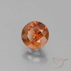 Zircone Arancio Medio naturale da 2.14 ct, Rotondo, VVS