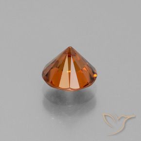 Zircone Arancio Medio naturale da 2.14 ct, Rotondo, VVS