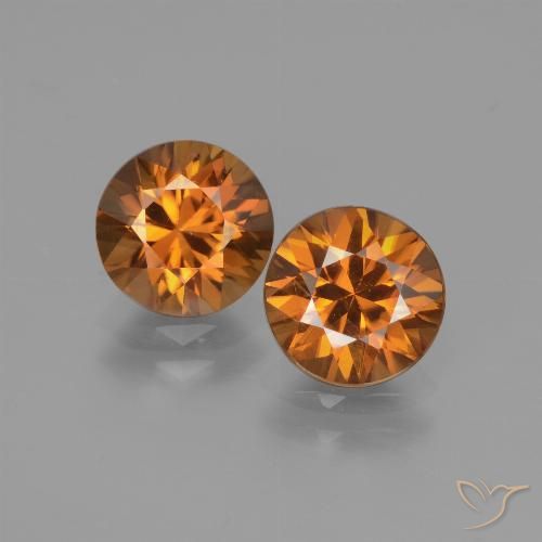 3.80ctw Naturale Arancio Medio Zircone, Rotondo, VS