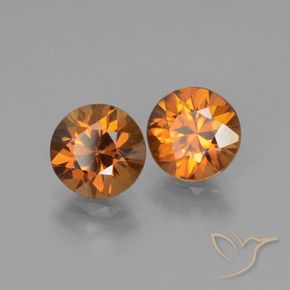 Gemme di Zircone Arancio Medio naturale da 3.80 ct, Rotondo, VS