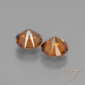 Gemme di Zircone Arancio Medio naturale da 3.80 ct, Rotondo, VS
