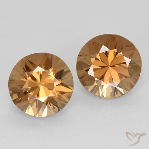3.89ctw Naturale Arancio Medio Zircone, Rotondo, VS