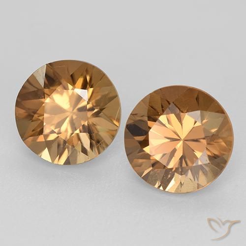 Gemme di Zircone Arancio Medio naturale da 3.89 ct, Rotondo, VS