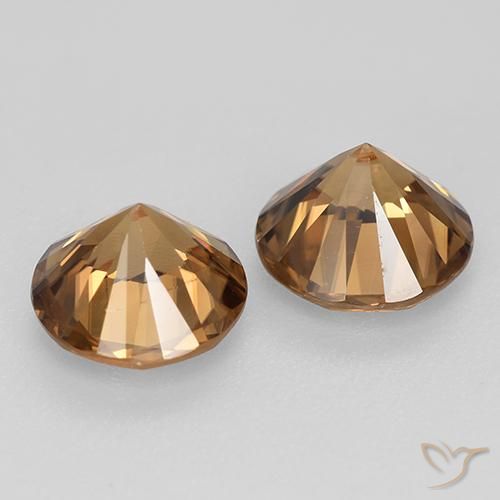 Gemme di Zircone Arancio Medio naturale da 3.89 ct, Rotondo, VS