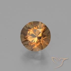 Zircone Arancio Medio naturale da 1.82 ct, Rotondo, VVS