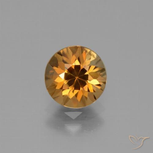2.18ct Naturale Arancione scuro Zircone, Rotondo, VVS