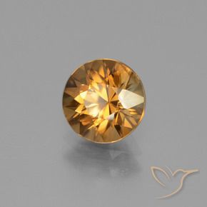 Zircone Arancione scuro naturale da 2.18 ct, Rotondo, VVS