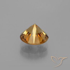 Zircone Arancione scuro naturale da 2.18 ct, Rotondo, VVS