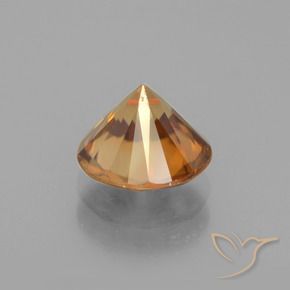 Zircone Arancione scuro naturale da 2.39 ct, Rotondo, VVS