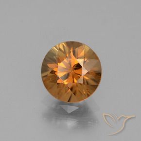 Zircone Arancia Terrosa naturale da 1.90 ct, Rotondo, VVS-VS