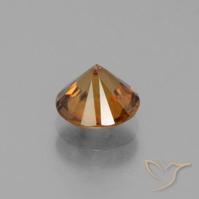 Zircone Arancia Terrosa naturale da 1.90 ct, Rotondo, VVS-VS