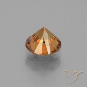 Zircone Arancio Medio naturale da 1.76 ct, Rotondo, VVS-VS