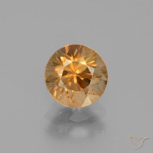 1.90ct Naturale Arancione-Oro Zircone, Rotondo, VVS-VS