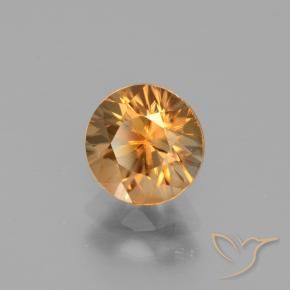 Zircone Arancione-Oro naturale da 1.90 ct, Rotondo, VVS-VS