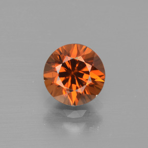 Zircone Arancio dorato naturale da 1.82 ct, Taglio rotondo, VVS-VS