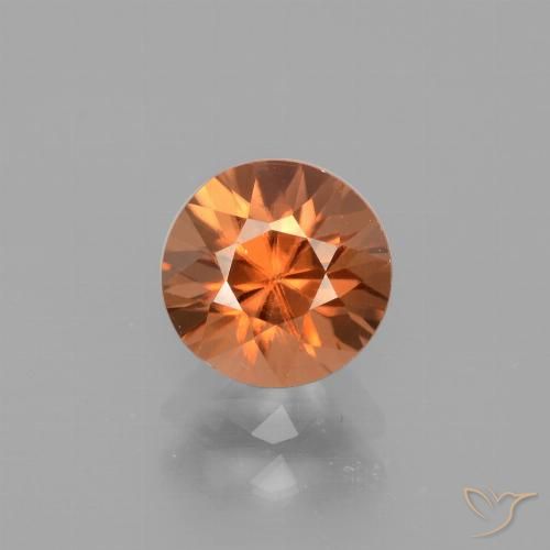 1.81ct Naturale Arancio scuro rossastro Zircone, Rotondo, VVS