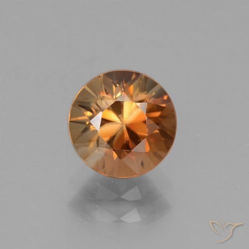 Zircone Arancione marroncino naturale da 2.11 ct, Taglio rotondo, VVS