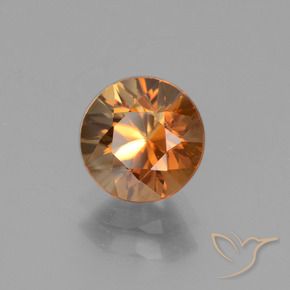 Zircone Arancione marroncino naturale da 2.11 ct, Taglio rotondo, VVS