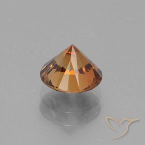 Zircone Arancione marroncino naturale da 2.11 ct, Taglio rotondo, VVS