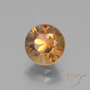 Zircone Arancio Medio naturale da 2.40 ct, Rotondo, VVS