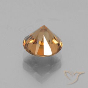 Zircone Arancio Medio naturale da 2.40 ct, Rotondo, VVS