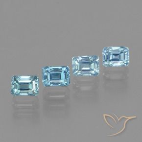 Gemme di Zircone Azzurro naturale da 1.94 ct, Ottagonale / Taglio smeraldo, VS