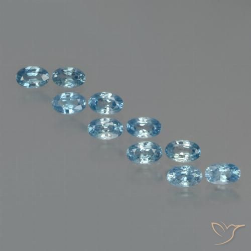 4.00ctw Naturale Azzurro Zircone, Ovale, VS