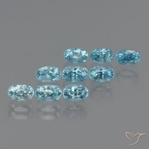 4.97ctw Naturale Blu medio Zircone, Ovale, VS