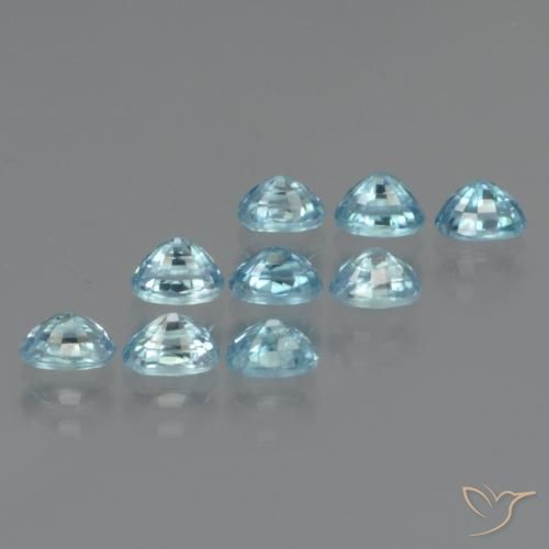 Gemme di Zircone Blu medio naturale da 4.97 ct, Ovale, VS
